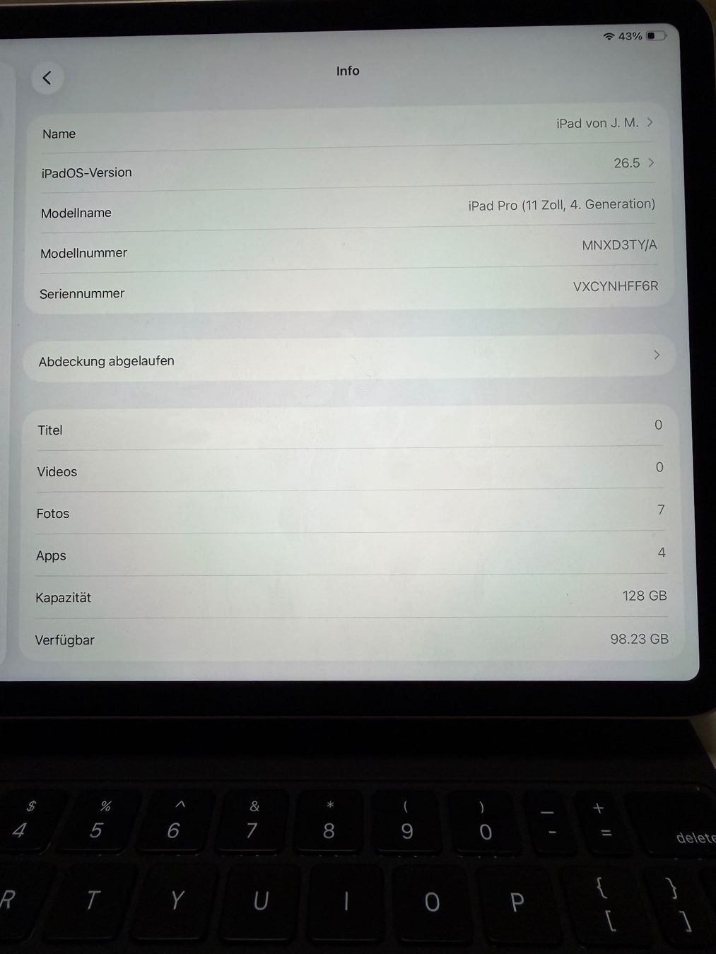 Apple Tablet PC: iPad Pro 11 Zoll , 4 Generation , 128 GB - Magic Keyboard – Gebraucht aus Zürich von Ensonador 3