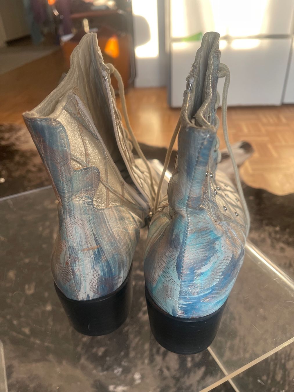 Damenschuhe: Vintage Leder Stiefel mit steine – Neu (gemäss Beschreibung) aus Hinterkappelen von simona67 2