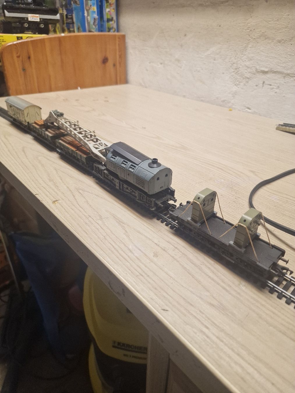 Fleischmann Modelleisenbahnen: Fleischmann 5597 - Dampfkranzug KRUPP/DB HO – Gebraucht aus Herzogenbuchsee von ioa_zcm6