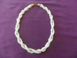 Perlenkette Collier gedreht - Hochzeitsschmuck