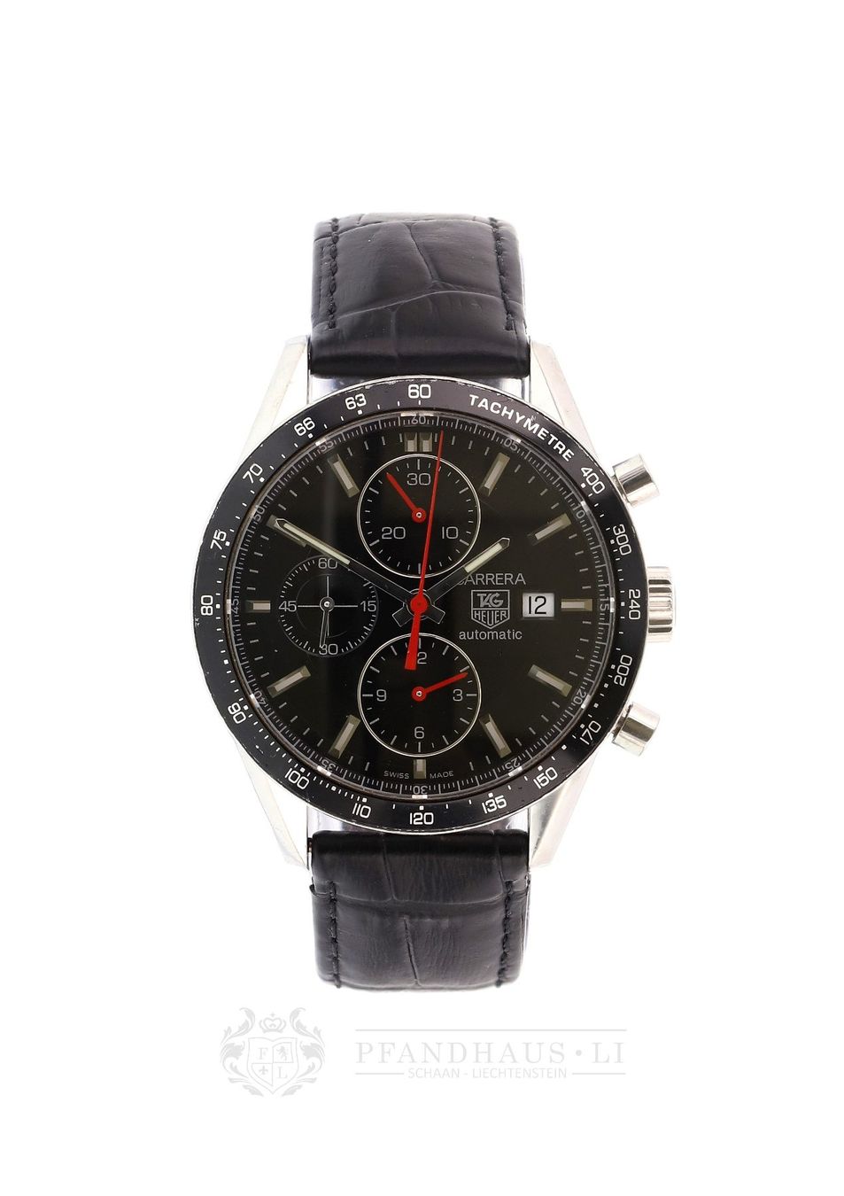 Tag Heuer Orologi: TAG Heuer Carrera Automatic Chronograph Calibre 17 – Difettoso da Schaan venduto da Pfandhaus-LI