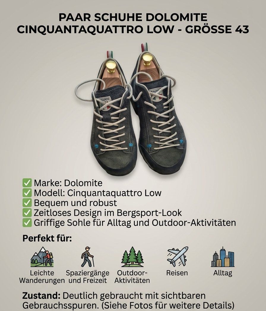 Dolomite Scarpe da uomo: Dolomite Cinquantaquattro Low  - 43 – Usato da Sion venduto da Mizzaa