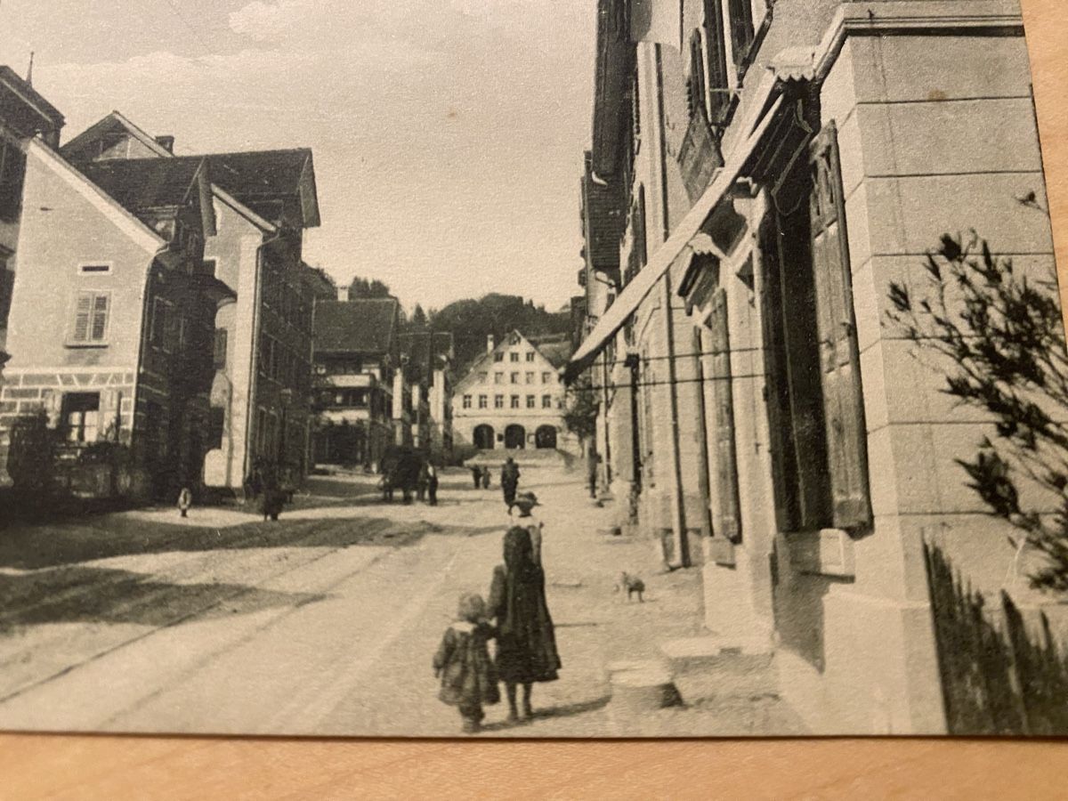 Cartoline postali: Berneck Neugasse 1913 – Usato da Mosnang venduto da Goldwasser 1