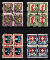 Pro Juventute 1926 4er-Block Serie mit Zentrum-ʘ