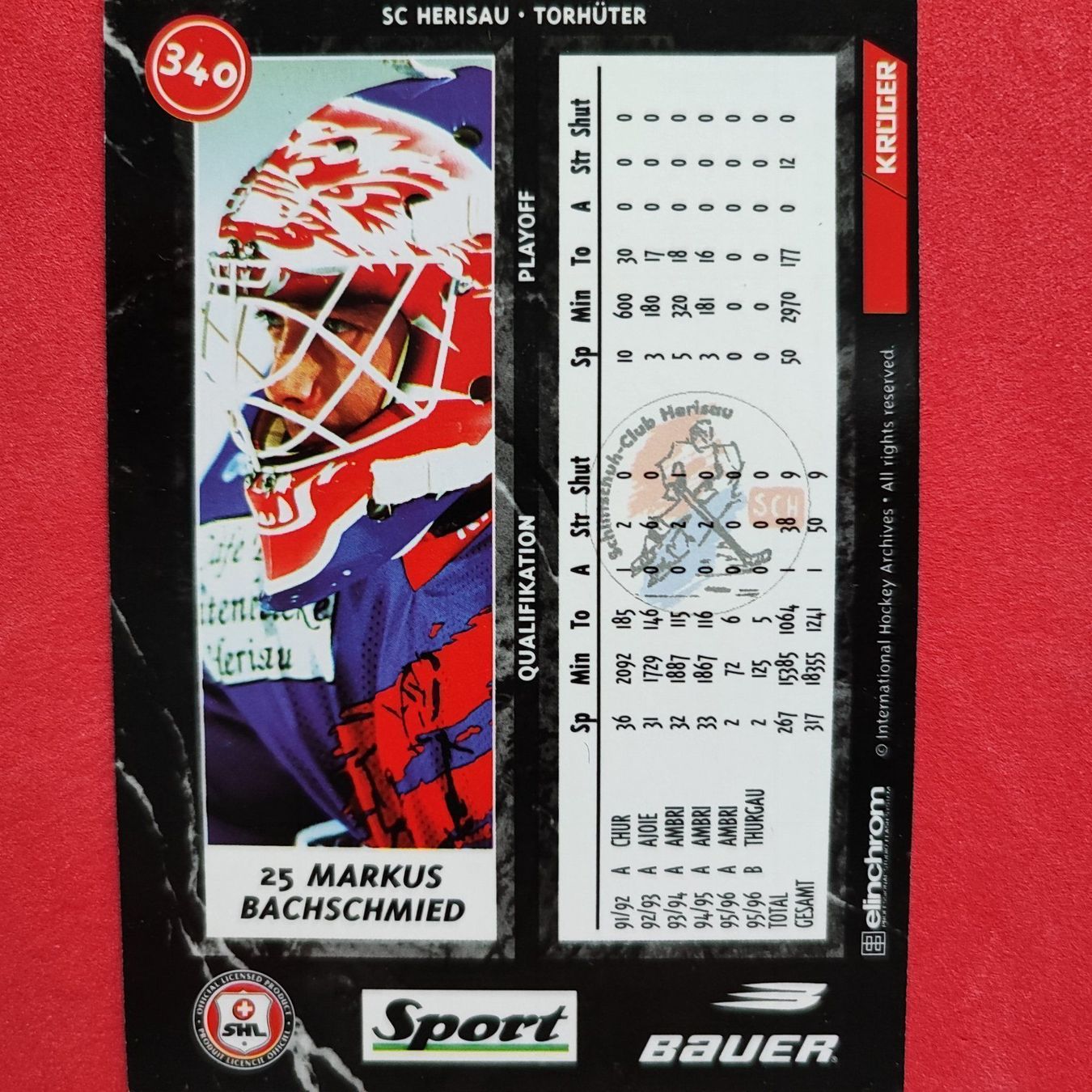 Carte collezionabili: Markus Bachschmied - SC HERISAU - 1996/97 – Usato da Dübendorf venduto da kb86_MOVIE 1