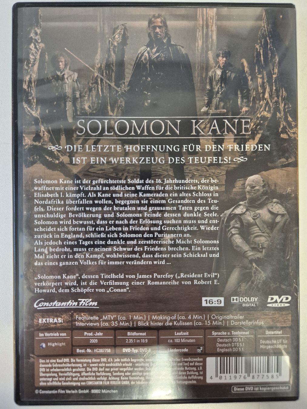 Tutti i DVDs: Solomon Kane DVD – Usato da Lindau venduto da Hammy0740 1