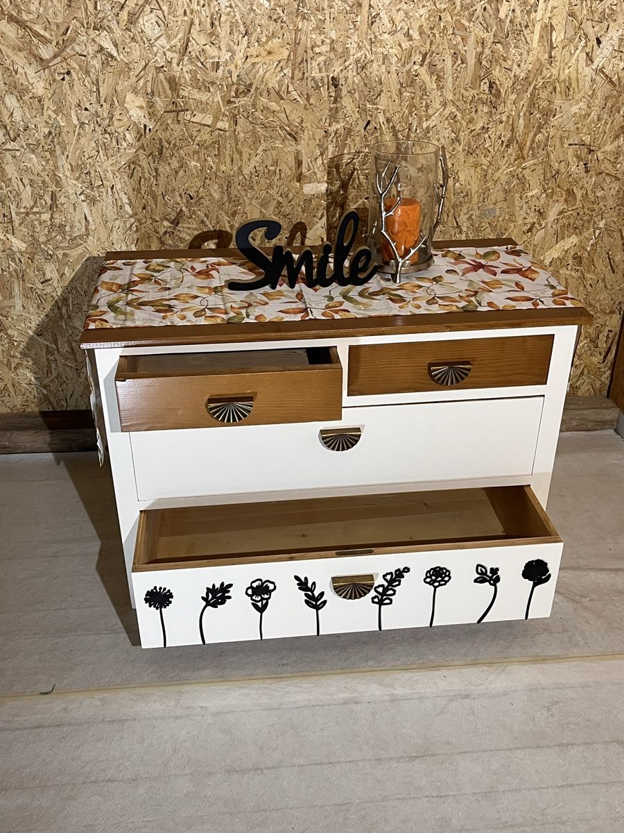 Cassettiere: Schöne Holzkommode mit Blumenmuster – Nuovo (secondo la descrizione) da Nohl venduto da e_kreativwerkstatt 2