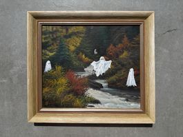 Thrifted Ghost Gemälde mit Geistern! Halloween Dekoration
