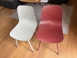 Stuhl Set 2 Stühle weiss und rot guter Zustand