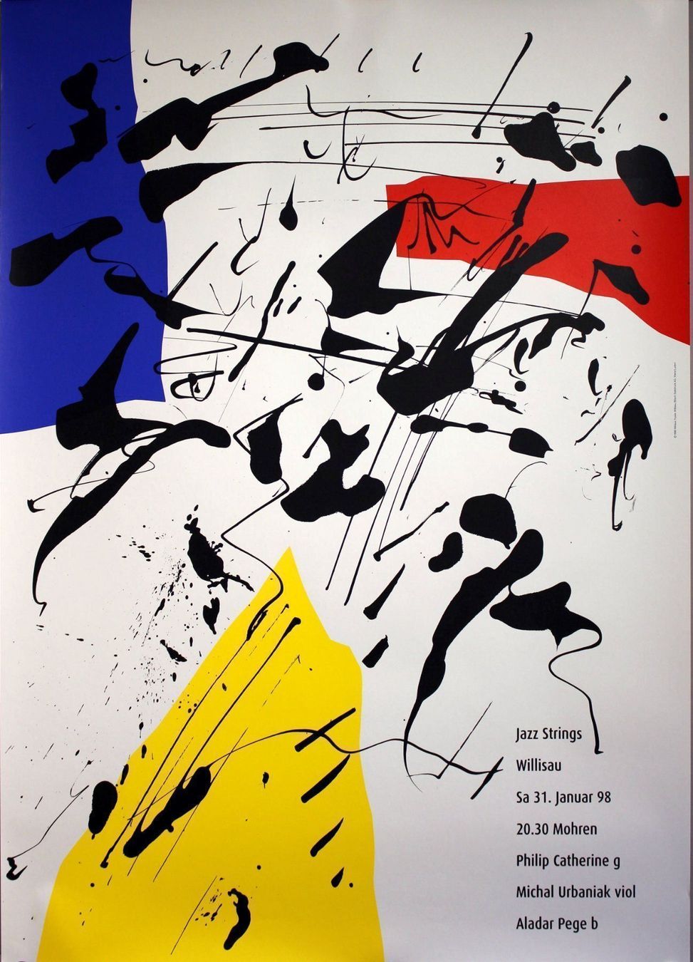 Poster & Bilder: Jazz Strings Willisau 1998 Troxler Original Plakat – Gebraucht aus Eggenwil von Joyart