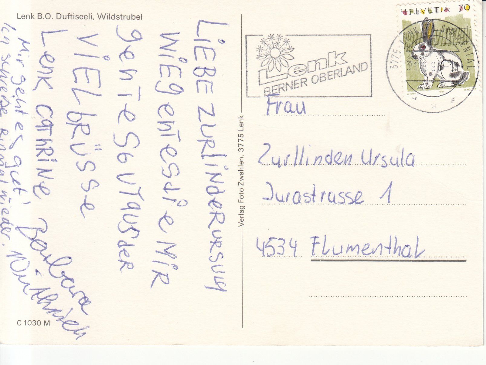 Cartoline postali: Lenk 1996 – Usato da Bürglen TG venduto da StampGraf 1
