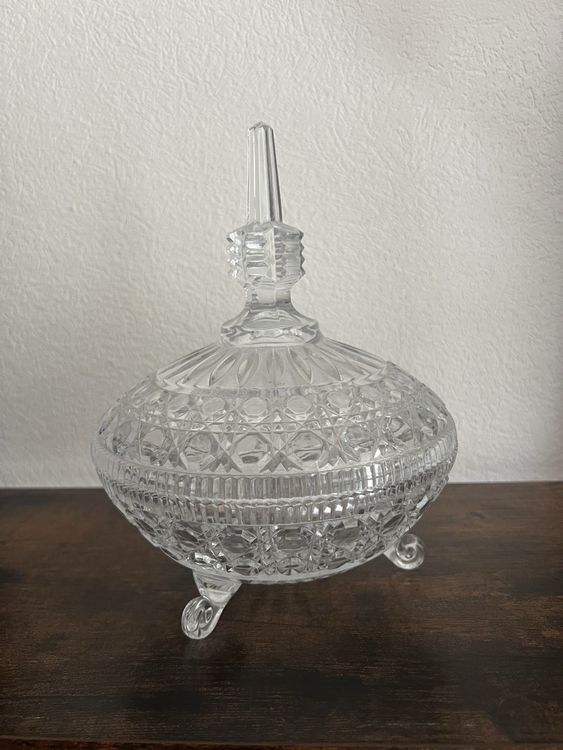 HDCRYSTALGIFTS Beurrier En Cristal 2 Parties 20 Cm – Avec Couvercle, Design Classique Gravé, Lave-Vaisselle