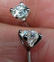 Boucles d'oreille argent diamants de moissanite de 0,6 ct