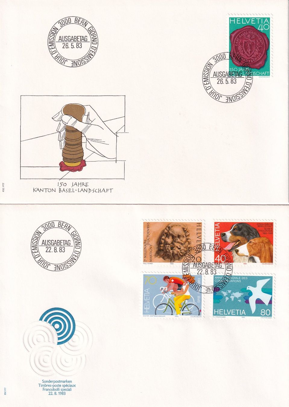 Alle Briefmarken: Lot 8 Briefe FDC 1983 - 1985 – Gebraucht aus Rossa von becky05 1