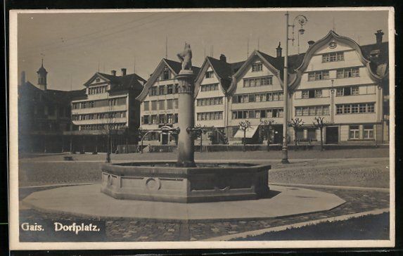 Cartoline postali: AK Gais, Dorfplatz mit Brunnen – Usato da Berlin venduto da bartko-reher