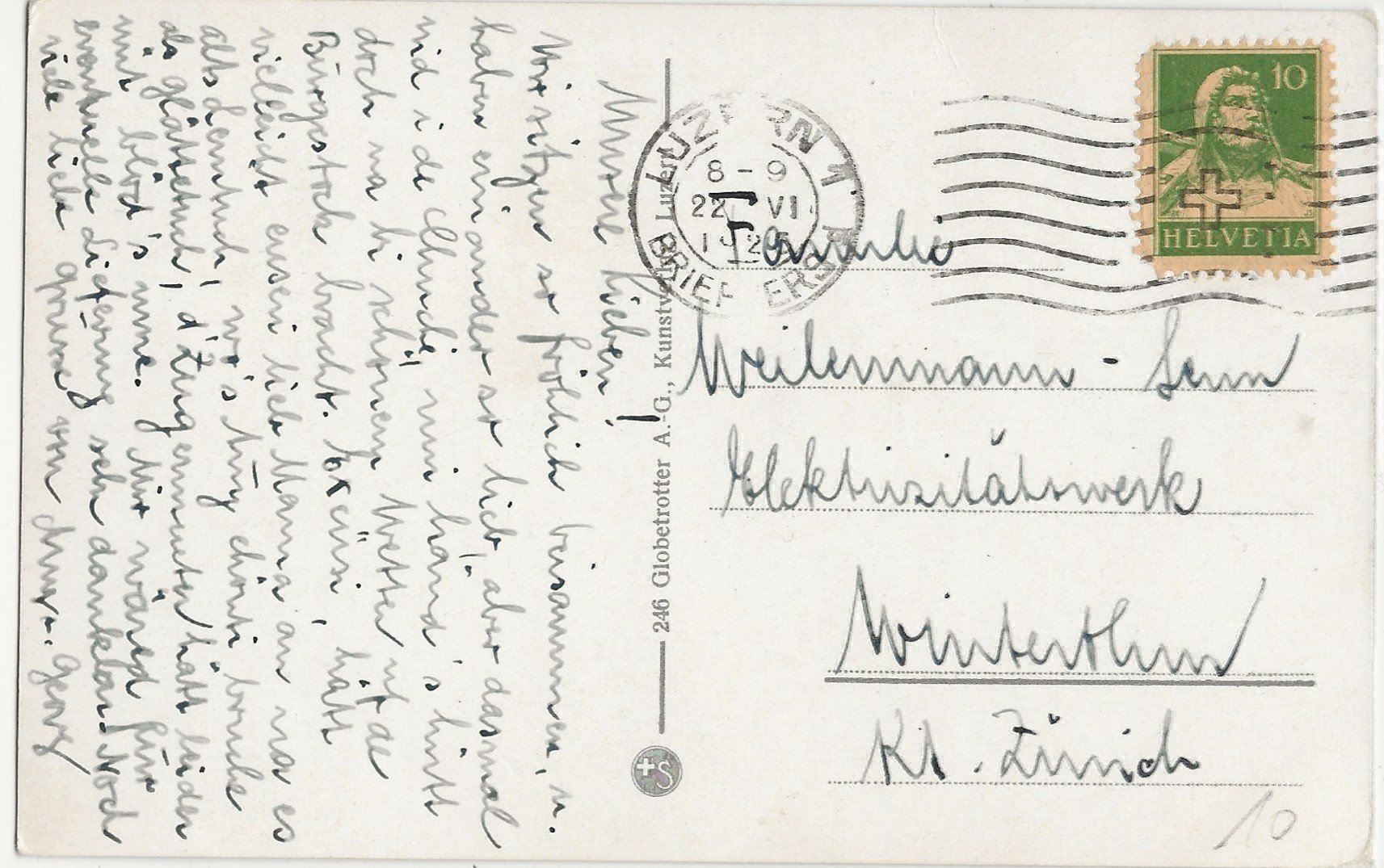 Cartoline postali: Bürgenstock, Bergbahn, 1926 – Usato da Frauenfeld venduto da Merk52 1