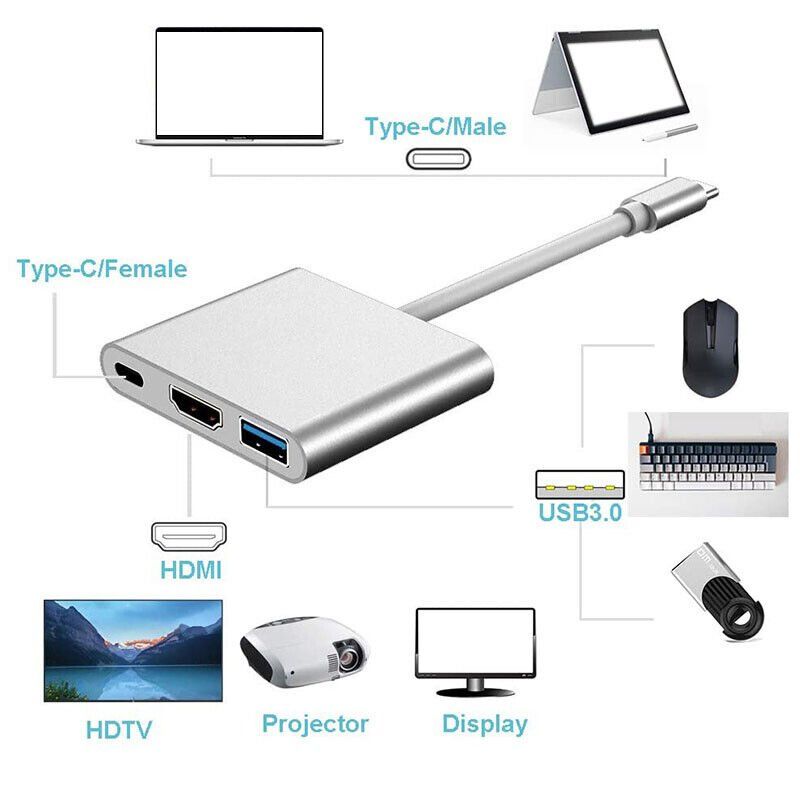 Adaptateurs: USB-C Digital AV HDMI Multiport Adapter Kabel – Neuf (Voir description) à Kirchdorf AG par Aarereussshop 2
