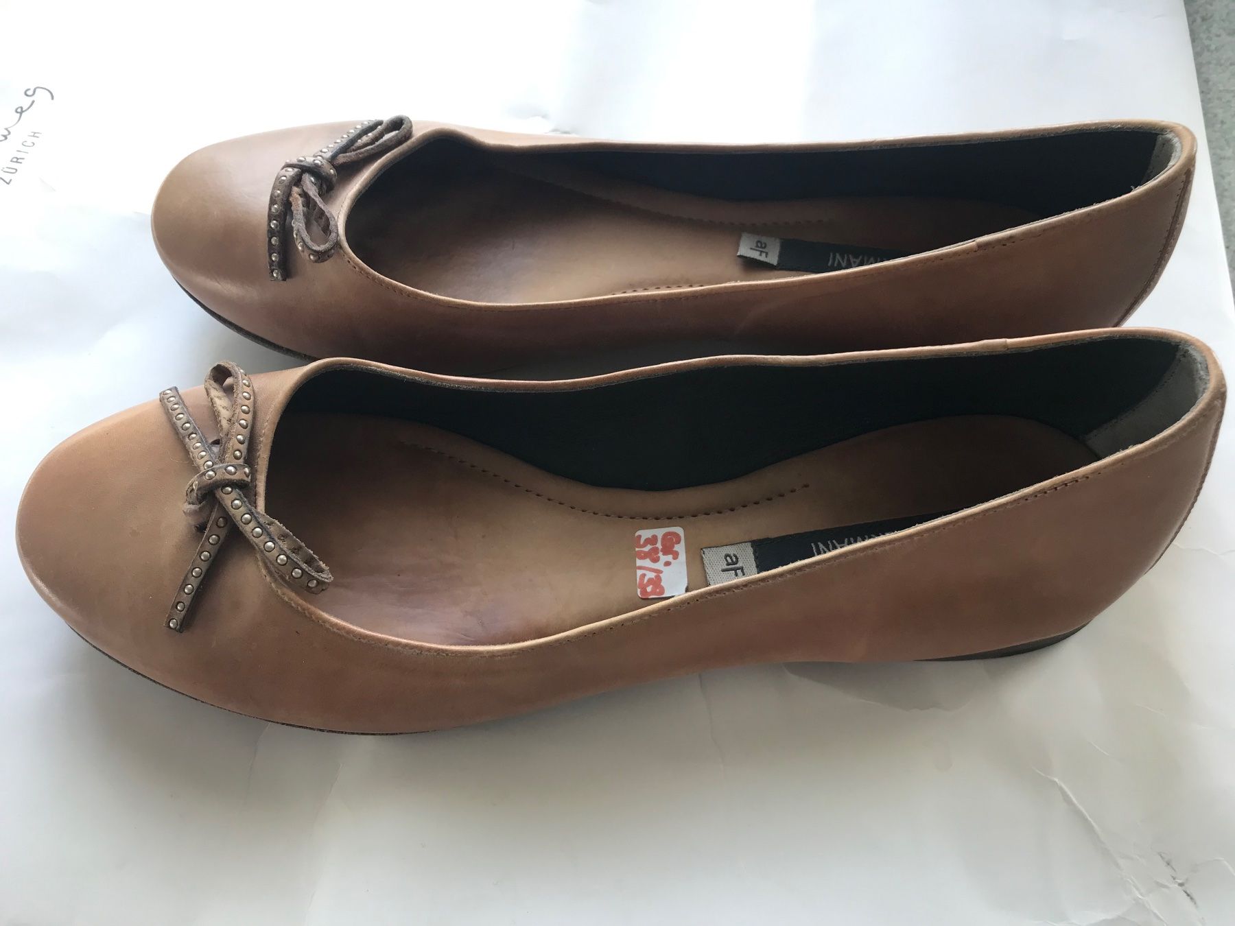 Damenschuhe: Ballerinas Alberto Fermani, Leder,  hellbraun – Gebraucht aus Niederteufen von mix18 2