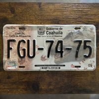 🇲🇽 Mexiko Autoschild, Coahulia FGU-74-75 - ORIGINAL  
