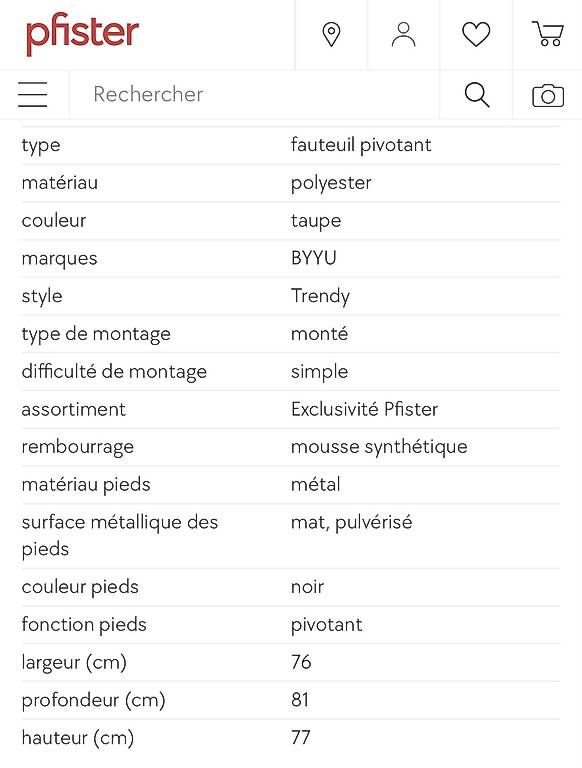 Fauteuils: Fauteuil pivotant  – D'occasion à Estavayer-le-Lac par tob_q2rt 3