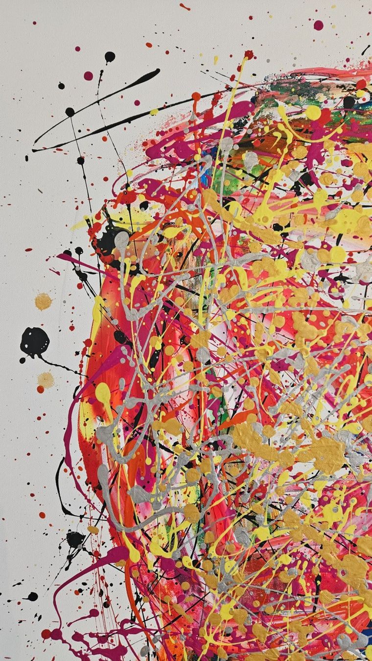 Gemälde: Tableau abstrait unique, couleurs vives, idée cadeau! – Neu (gemäss Beschreibung) aus Le Locle von fab_c9hh 3