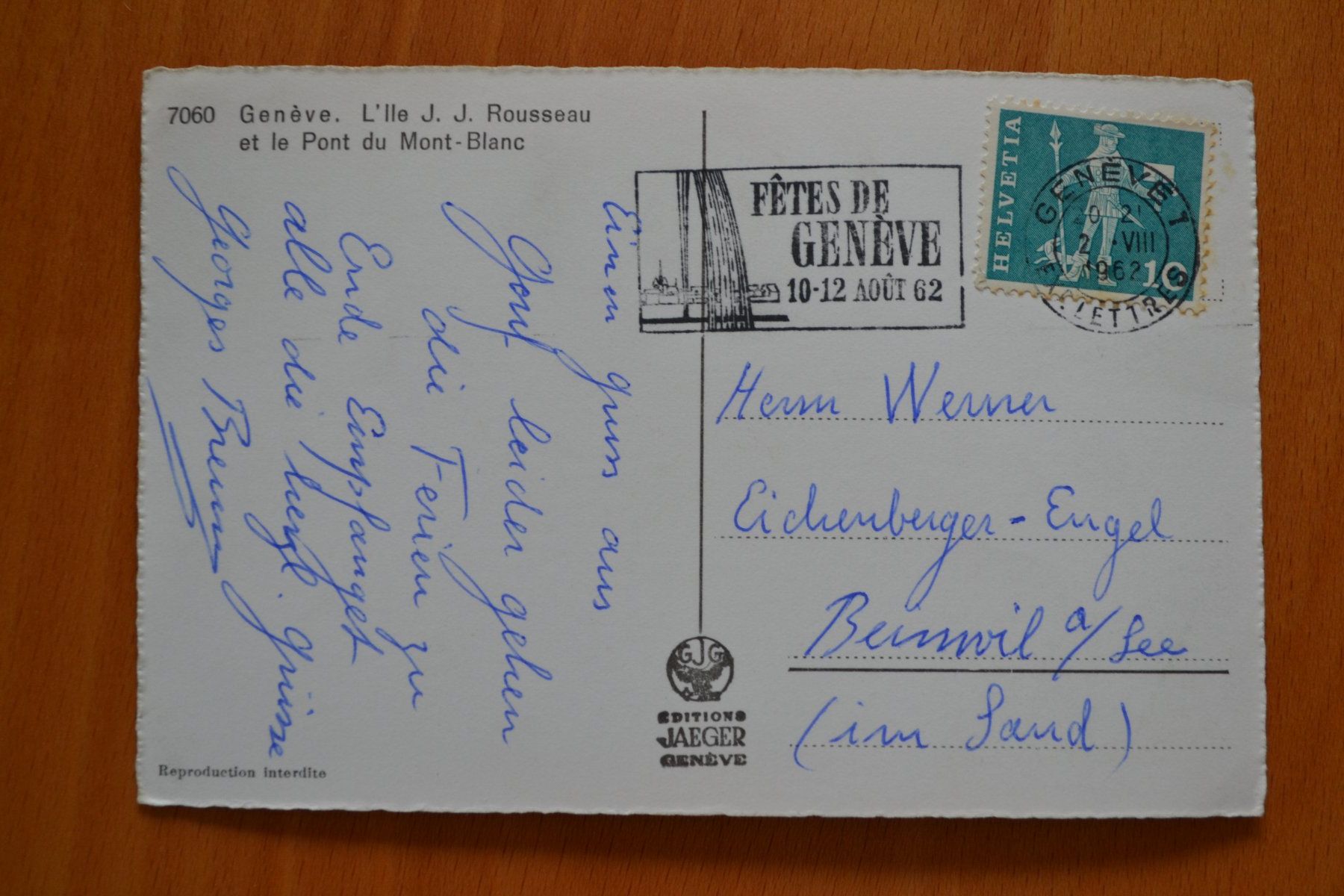 Cartoline postali: AK Genève – Usato da Beinwil am See venduto da kajak55 1
