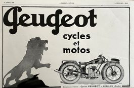 Peugeot Cycles Moto - Alte Werbung / Ancienne publicité 1928