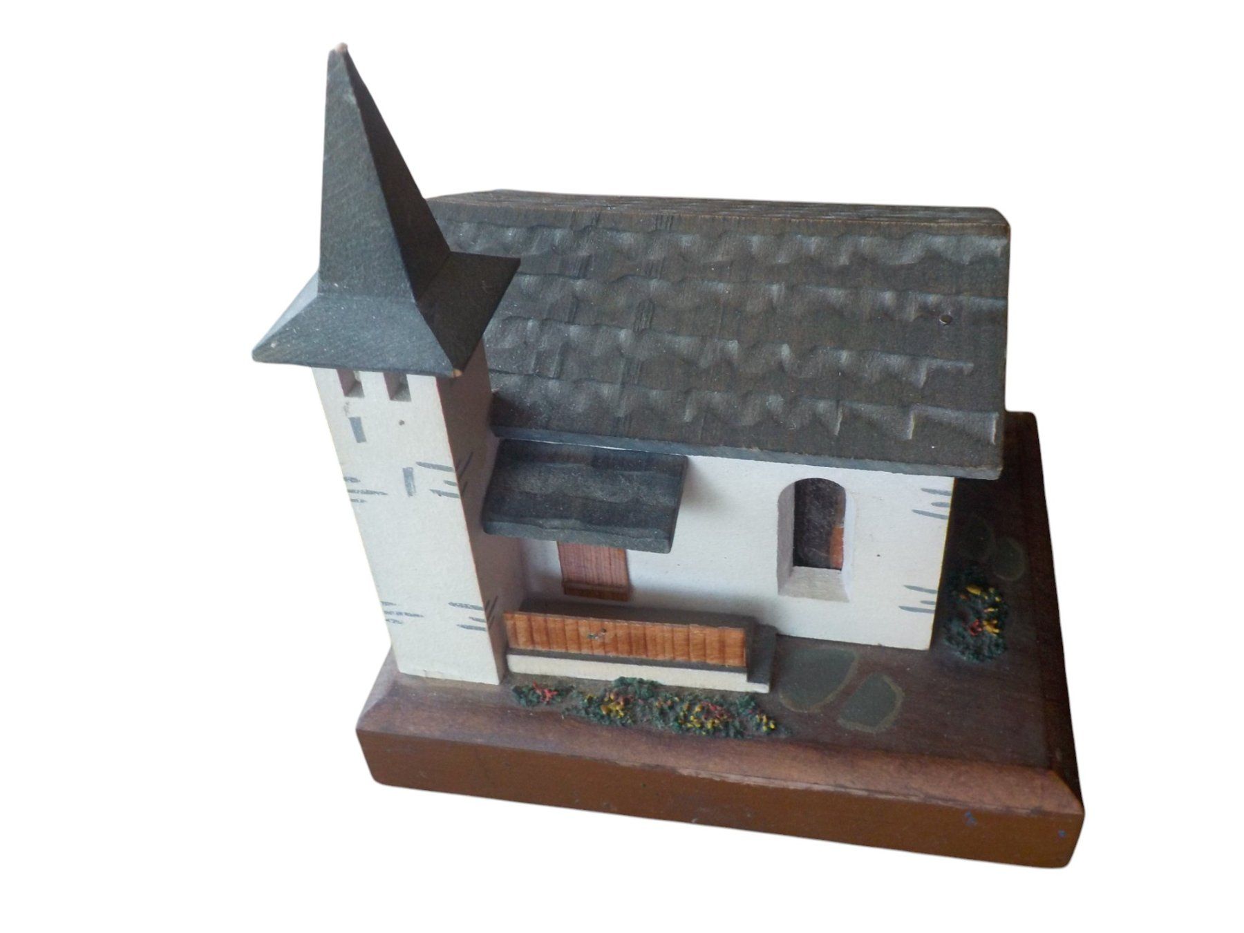 Carillon: Spieldose Erzgebirge Holz "Kirche" – Usato da Mörschwil venduto da antiksalon