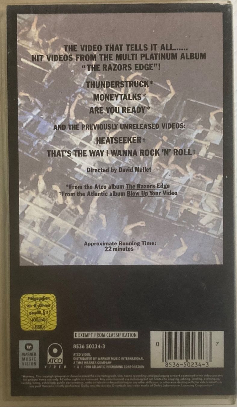 Tutti i VHS: AC/DC - CLIPPED – Usato da Poliez-Pittet venduto da Newtown-Records 1