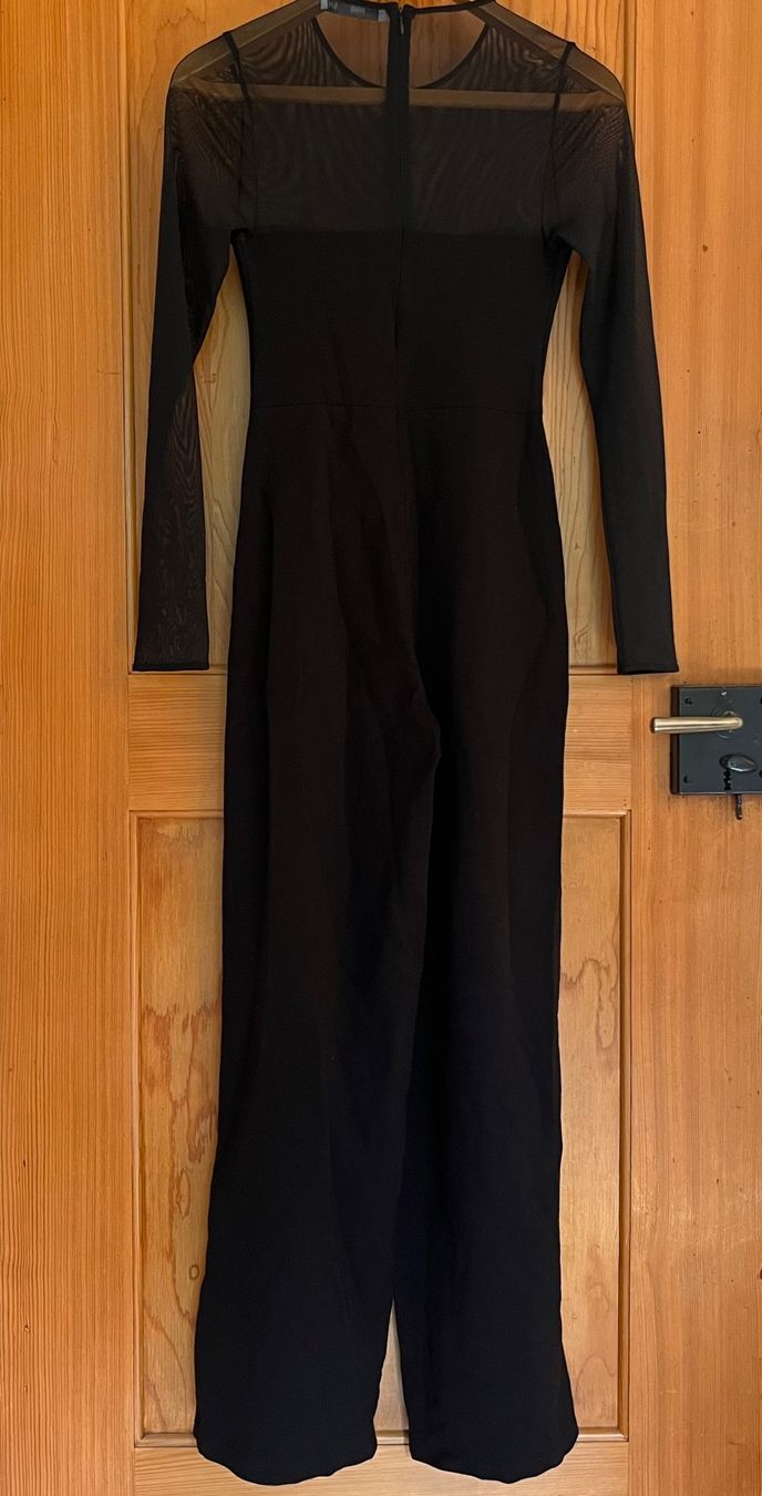 Mango Tute: Jumpsuit Mango schwarz mit Mesh Einsatz – Usato da Zürich venduto da lou_lou 1