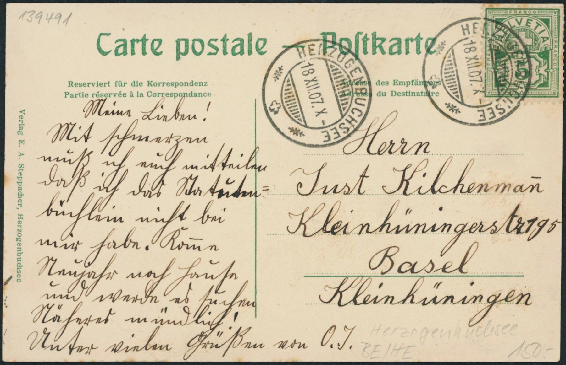 Cartoline postali: BE Herzogenbuchsee – Usato da Schindellegi venduto da masutka7 1
