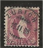 stehende Helvetia 1Fr lila gest. Zu#71Dd Mi#63YC [5B1]