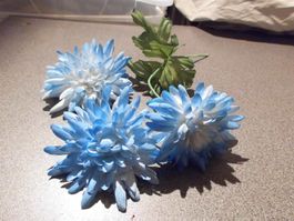Blüten blau/weiss, 3 Stück
