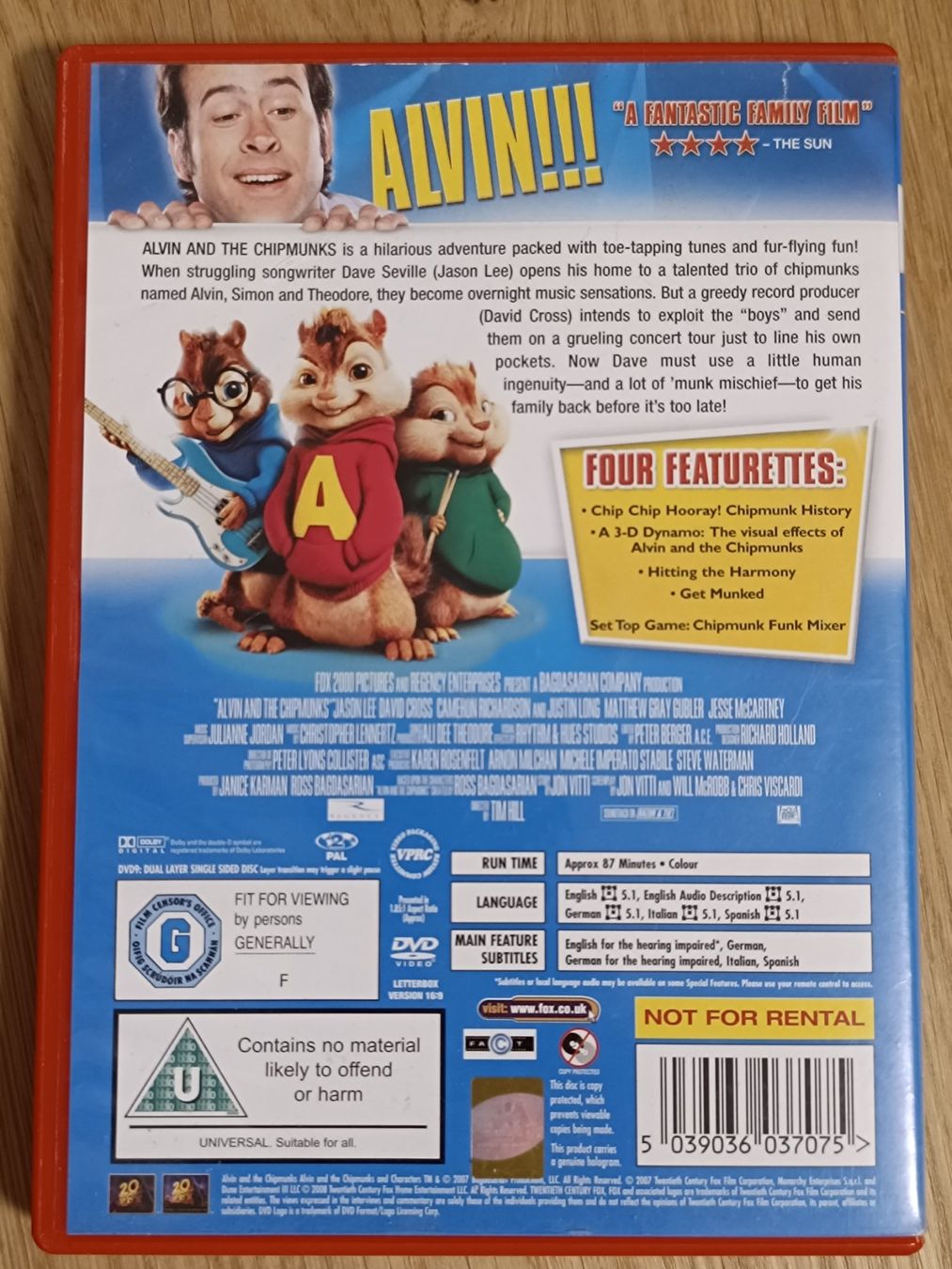 Tutti i DVDs: DVD - Alvin and the Chipmunks – Usato da Ibach venduto da Rhv 1