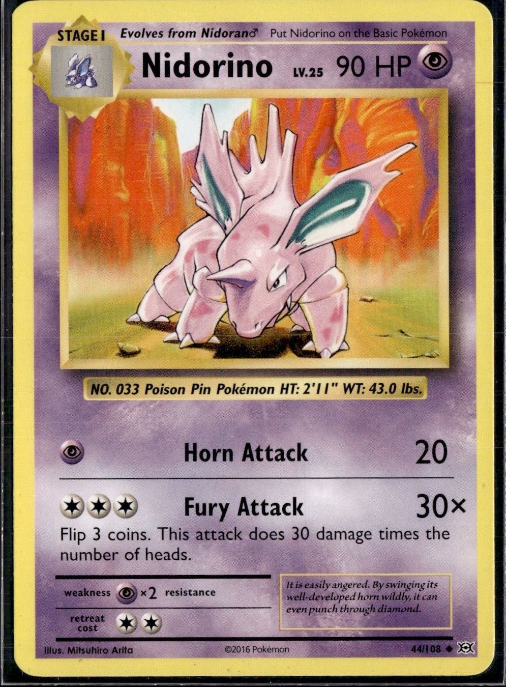 Pokémon Sammelbilder & Trading cards: Nidorino 44/108 xy evolutions – Gebraucht aus Zürich von pokemon_cards