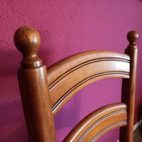 6 Stühle Esszimmer Louis XIII Stil Set X-Steg Ziernagel Top