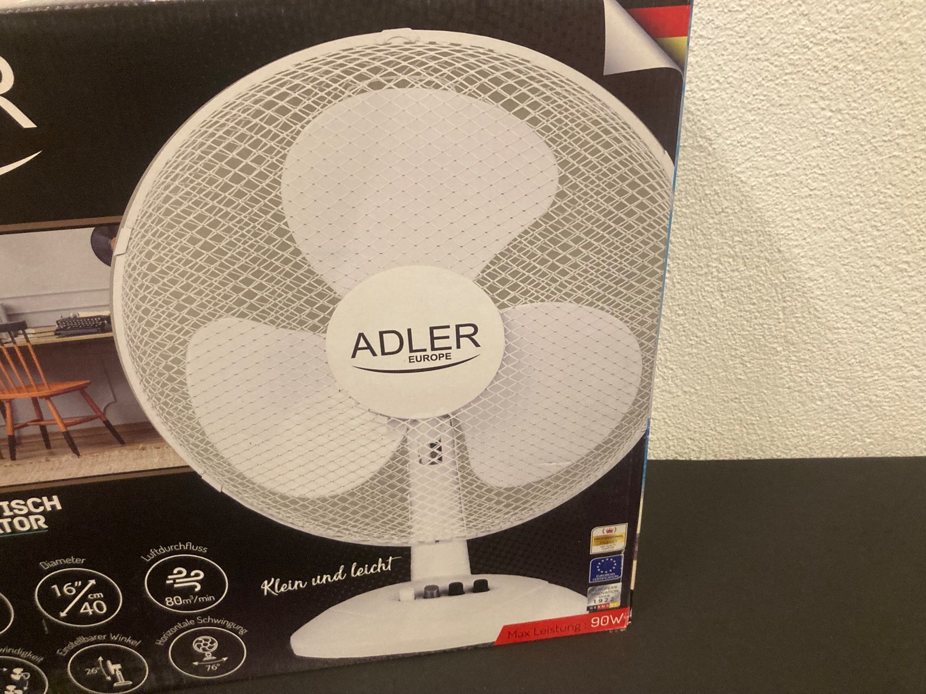 Ventilatoren: Ventilator Tischmodell Adler, weiss, 40 cm Durchmesser – Neu und originalverpackt aus Neuenhof von jorogo 2