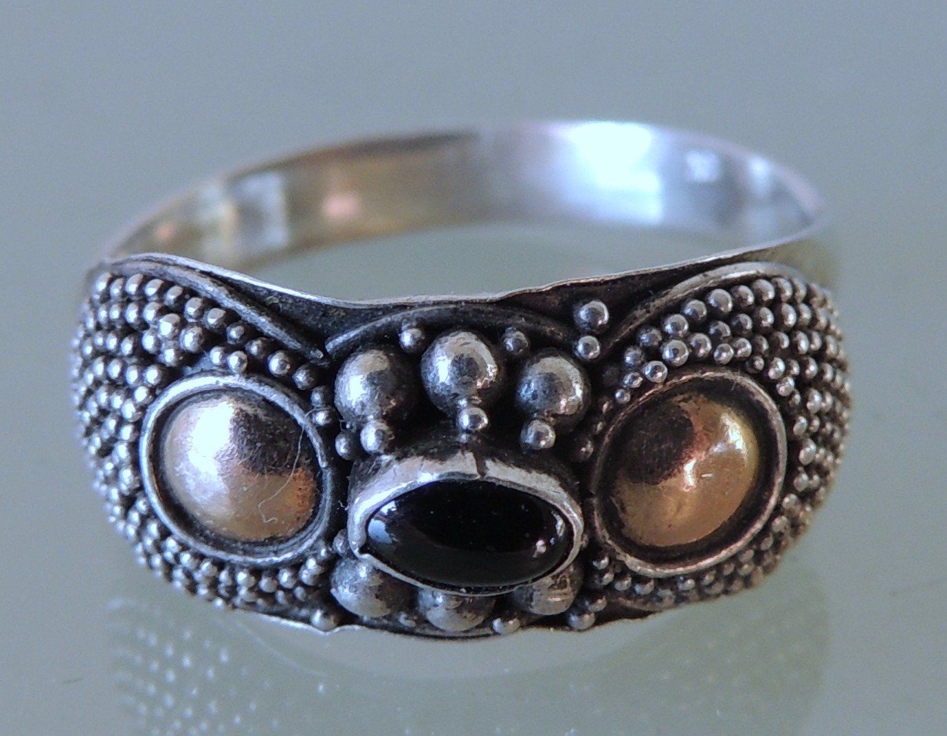 Anelli: Silber 925 teilvergoldeter Fingerring Gr. 59 – Usato da Waldenburg venduto da schaller707
