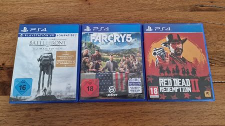 PS4 3Games  "Star Wars BF-FarCry5-RedDead Redemption 2"