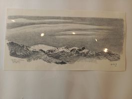beau dessin de R. Knöpfli, Schneehorn..