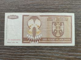 Bosnien 50'000 Dinara 1993 - RAR !!!!!!!