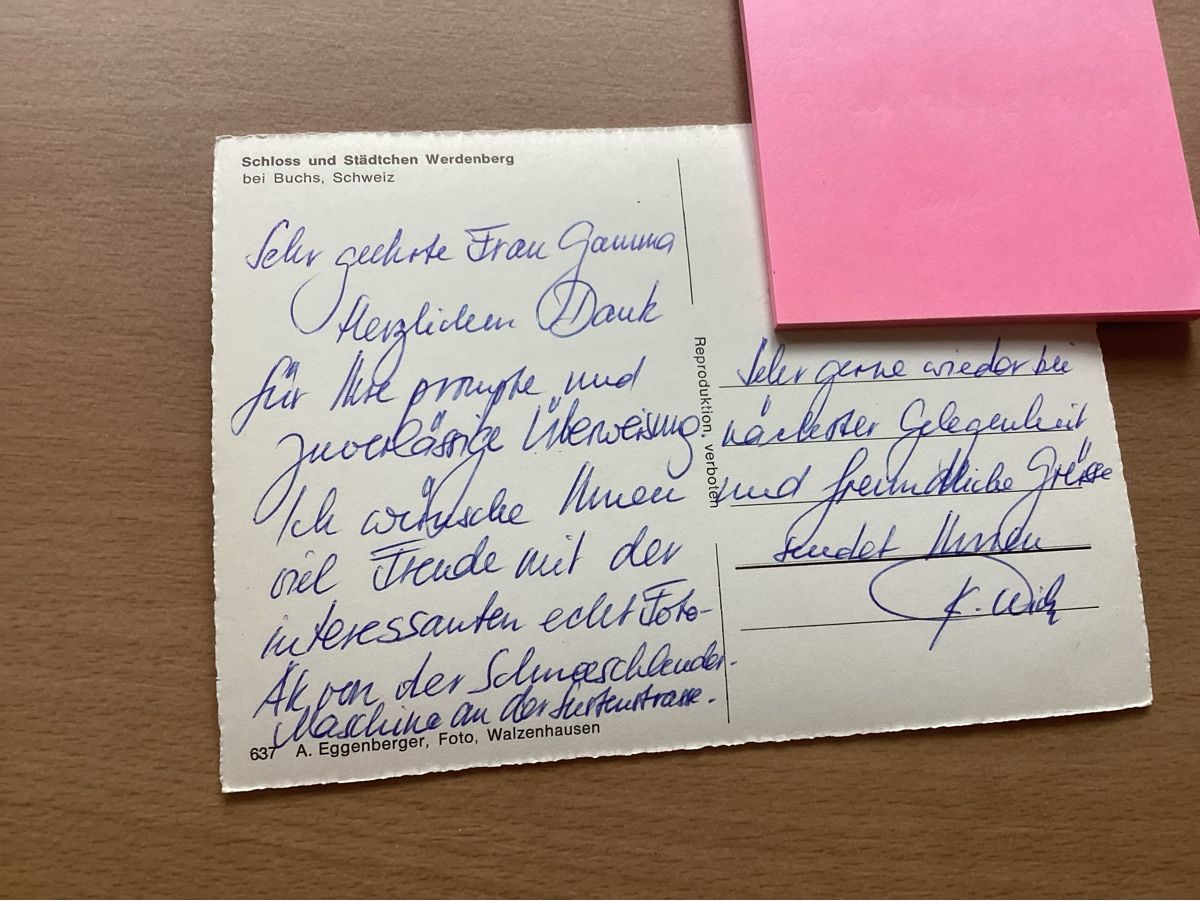 Cartoline postali: AK Schloss und Städtchen Werdenberg bei Buchs – Usato da Wassen UR venduto da SABDOM 1