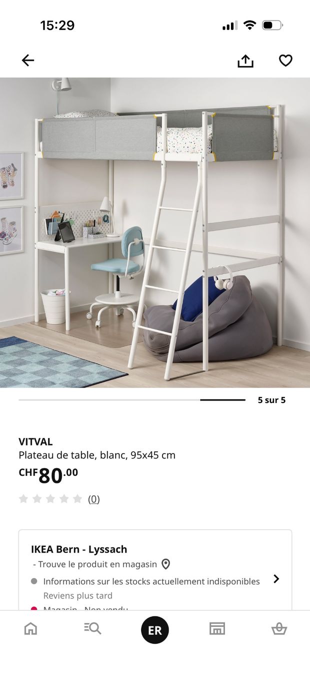 Ikea Letti: Lit mezzanine – Usato da Fribourg venduto da eli_fl7x
