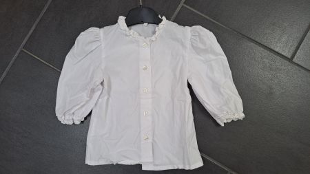Weisse Bluse / Mädchen, Grösse 116