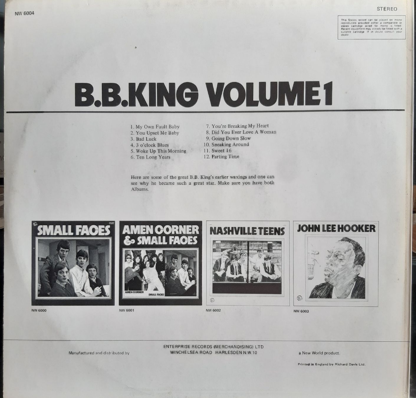 Schallplatten: B.B.KING: VOLUME 1 – Gebraucht aus Frick von kyb_yq8h 1