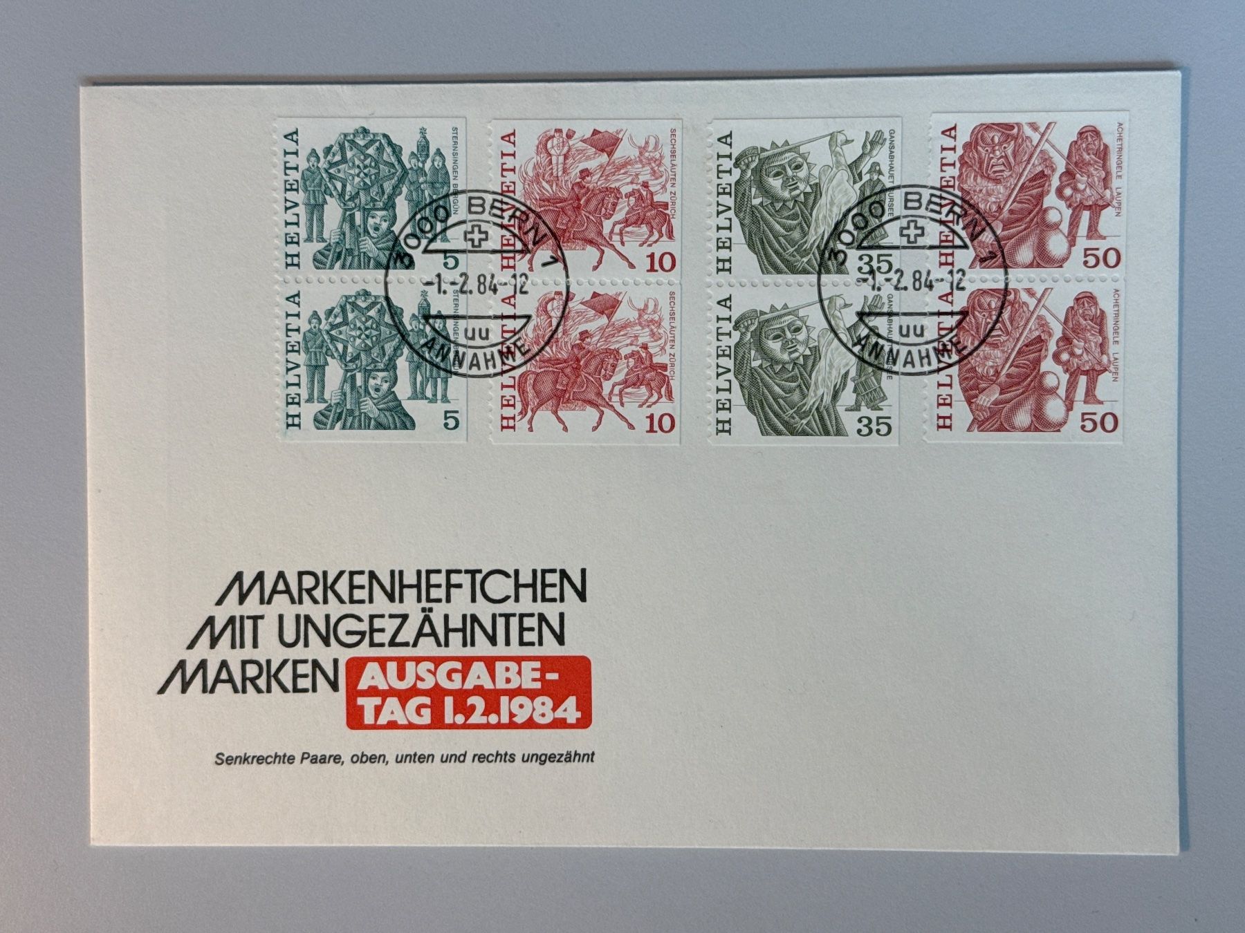 Tutti i francobolli: 1984 Markenheftchen mit ungezähnten Marken – Usato da Küssnacht am Rigi venduto da mic_xr8d
