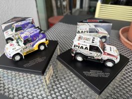 2x Mitsubishi Pajero Evo - 1/43 - Rallye Granada Dakar 1999