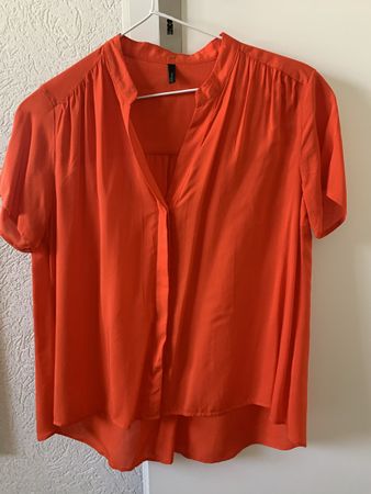 Elegant Benetton Red Blouse, Size M
