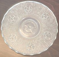 Glas Teller mit Blumenmuster, Vintage, Durchmesser 30cm