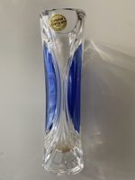 Cristal d'Arques, vase vintage bleu Cobalt, made in France.